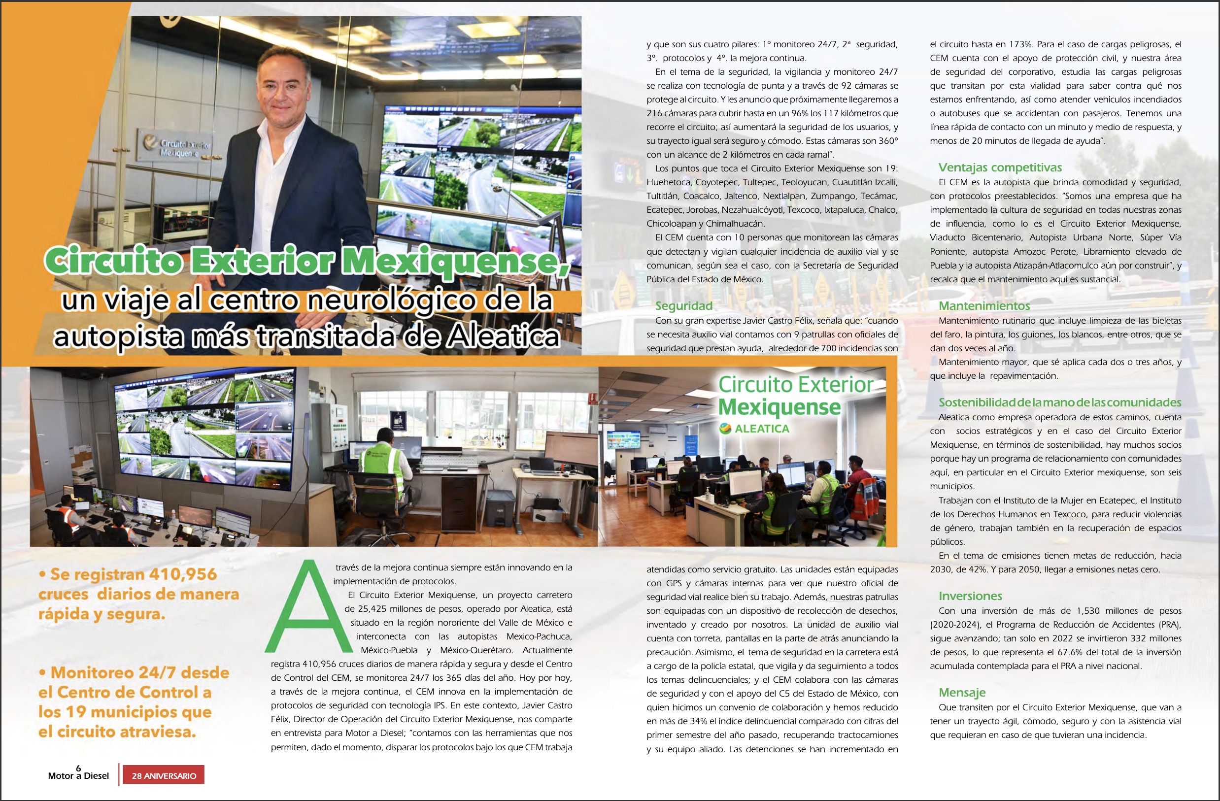 Revista Motor a Diesel entrevista al director del Circuito Exterior Mexiquense