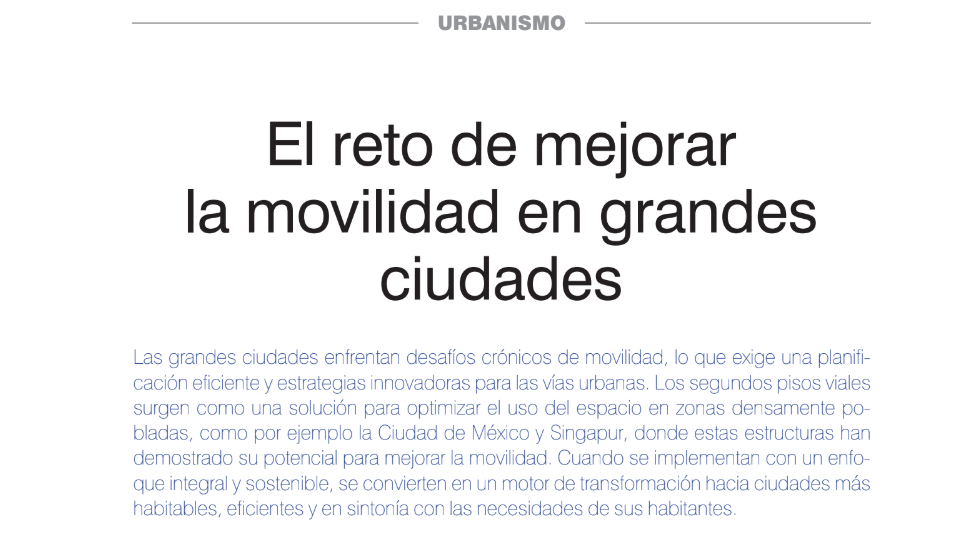 El reto de mejorar la movilidad en grandes ciudades